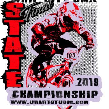 WHIP CITY BMX STATE CHAMPIONSHIP FINAL 2019 T-shirt vector logo design for print