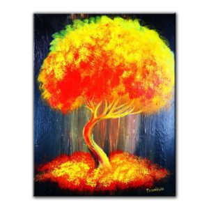abstract painting of a tree