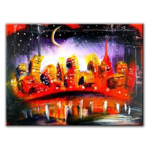 Orange City - abstract painting by Peter Dranitsin