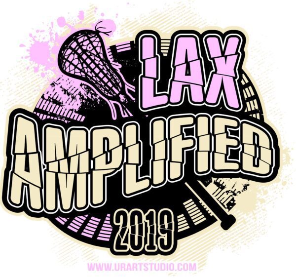 LAX AMPLIFIED Lacrosse customizable T-shirt vector logo design for print 2019
