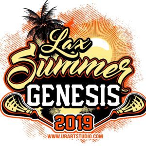 Lax SUMMER GENESIS Lacrosse customizable T-shirt vector logo design for print 2019