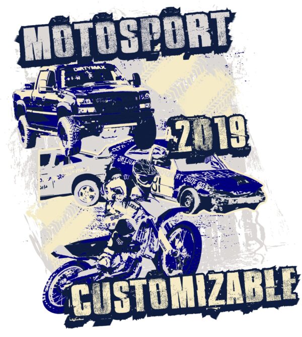 MOTOSPORT customizable T-shirt vector logo design for print 2019