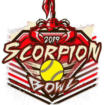 SCORPION BOWL SOFTBALL customizable T-shirt vector logo design for print 2019