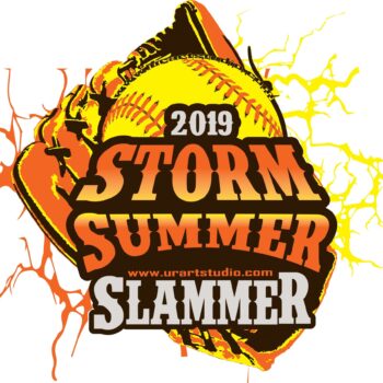 STORM SUMMER SLAMMER SOFTBALL customizable T-shirt vector logo design for print 2019