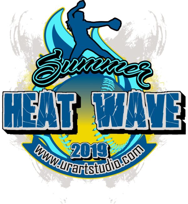 SUMMER HEAT WAVE SOFTBALL customizable T-shirt vector logo design for print 2019