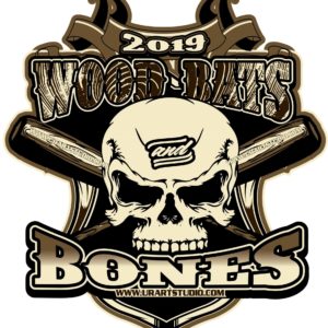 WOOD BATS AND BONES customizable T-shirt vector logo design for print 2019