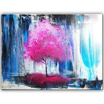 PINK TREE ABSTRACT PAINTING BY DRANITSIN