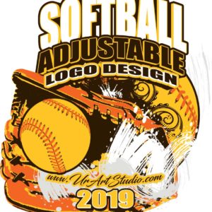 SOFTBALL ADJUSTABLE LOGO DESIGN EPS, AI, PDF