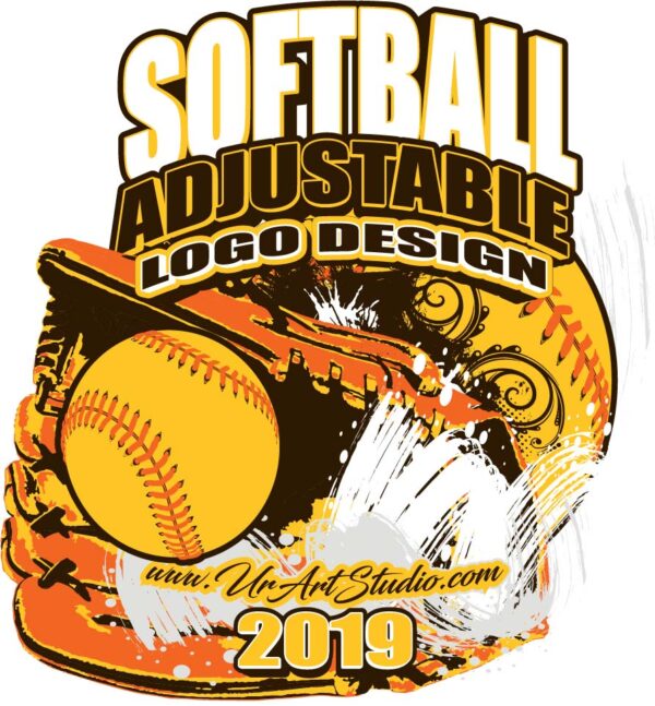 SOFTBALL ADJUSTABLE LOGO DESIGN EPS, AI, PDF