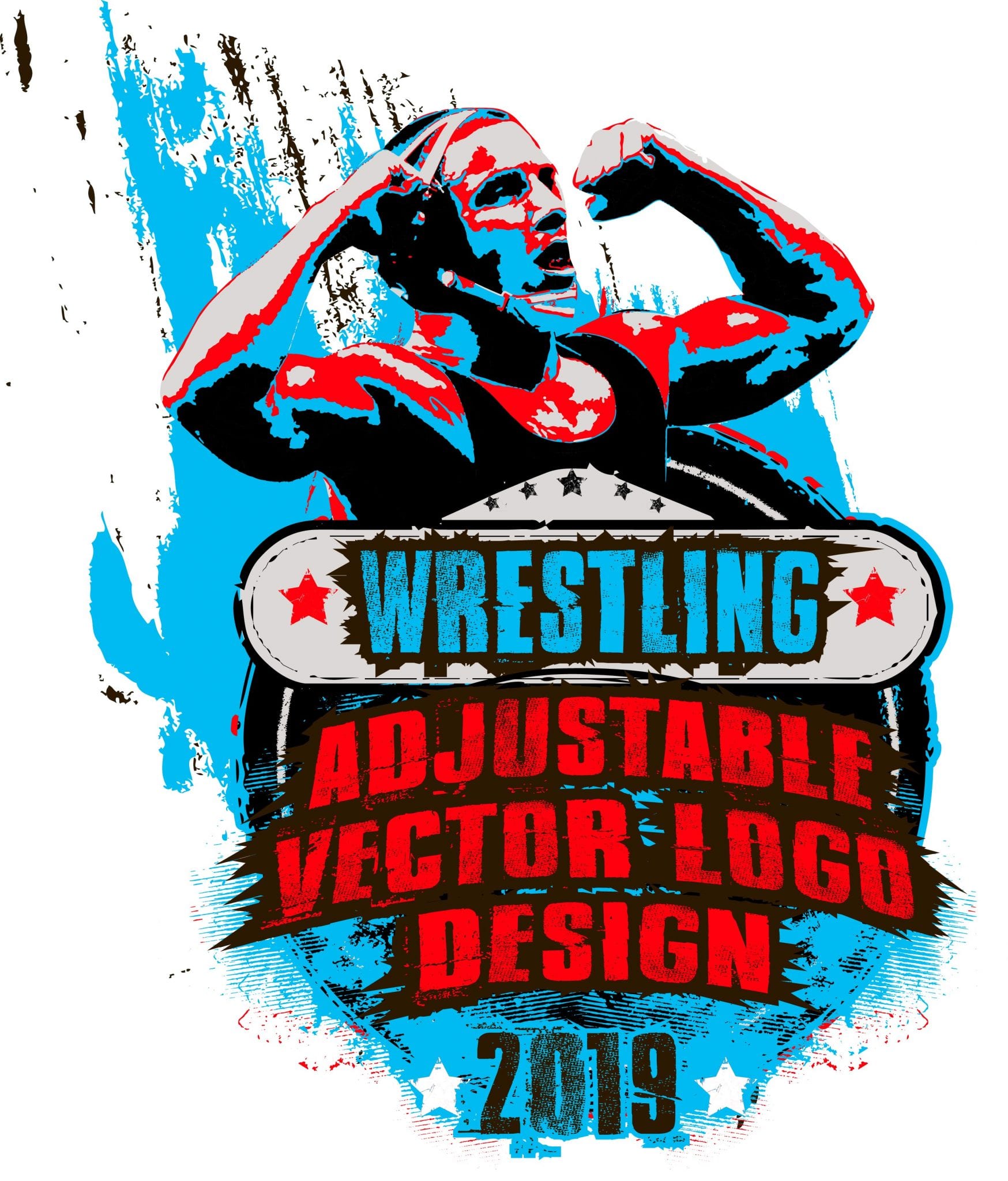 WRESTLING ARTWORK LOGO DESIGN VECTOR .AI FORMAT FOR PRINT UrArtStudio