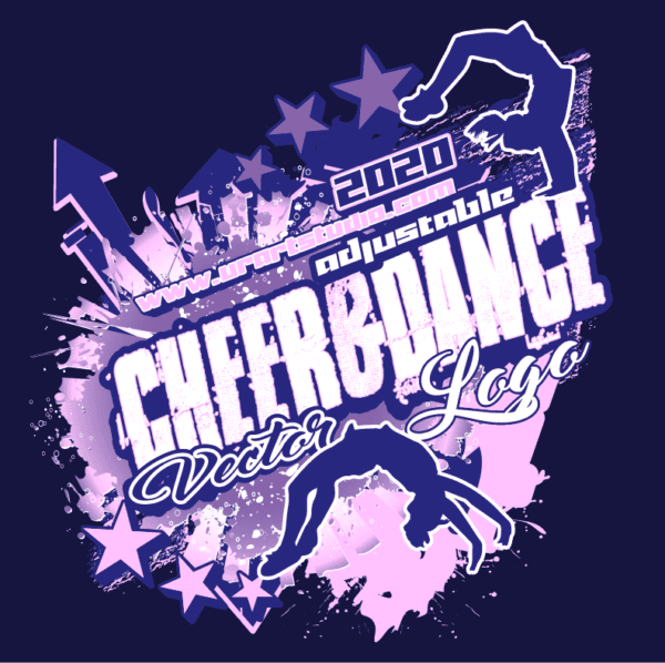 CHEER AND DANCE Adjustable Vector Logo Design with Live Font 301