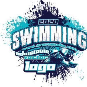SWIMMING Adjustable Vector Logo Design with Live Font 307