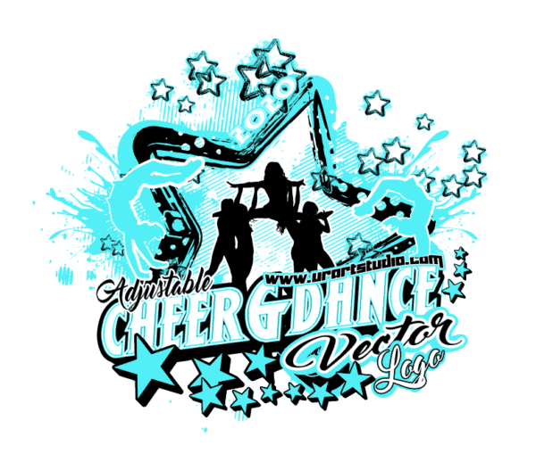 CHEER AND DANCE Adjustable Vector Logo Design with Live Font 302