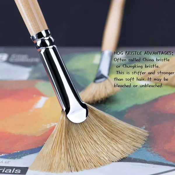 3 fan paint brushes