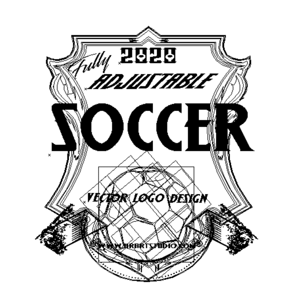 SOCCER Adjustable Vector Logo Design with Live Font 0101