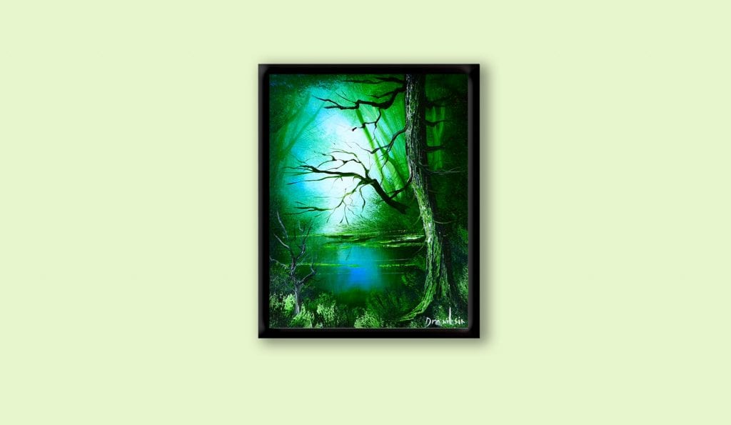 HOW TO PAINT GREEN LANDSCAPE DEEP FOREST BY DRANITSIN ART VIDEO LESSONS AND TUTORIALS