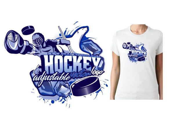 HOCKEY ADJUSTABLE POLAR BEAR VECTOR LOGO DESIGN FOR PRINT 0020