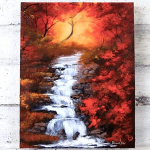 beautiful waterfall painting by Dranitsin