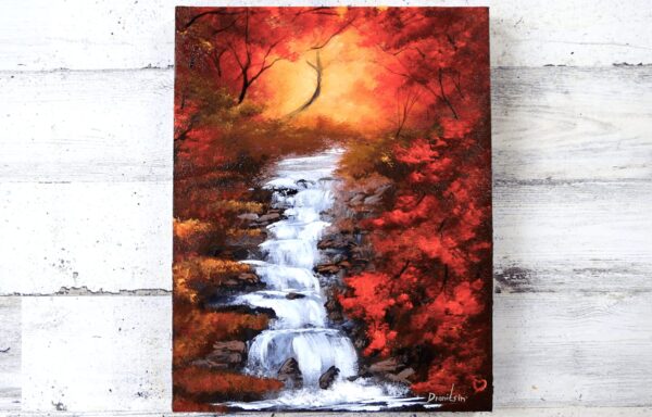 beautiful waterfall painting by Dranitsin