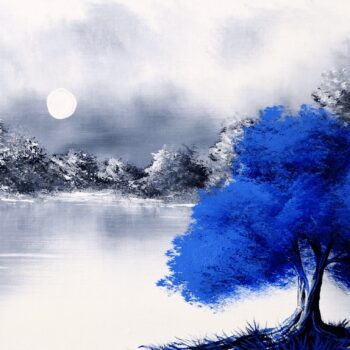 Blue Tree painting by Dranitsin