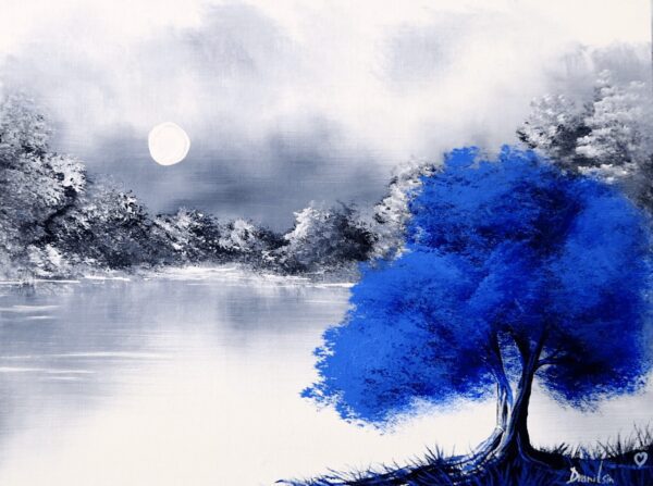 Blue Tree painting by Dranitsin