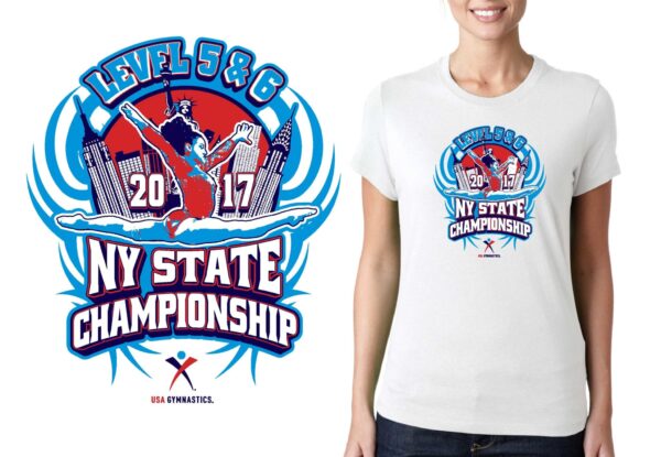 2017 Level 5 6 NY State Championship gymnastics LOGO DESIGN