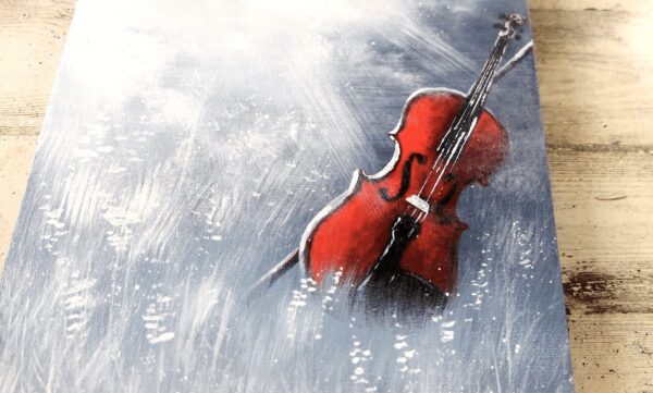 red violin painting by Dranitsin Peter