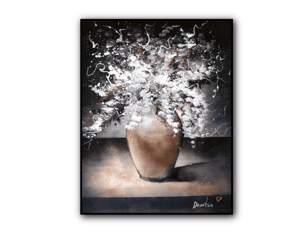 🌟 Transform Your World with Brushes: The Ultimate Bronze Vase & White Flowers Painting Journey 🌟