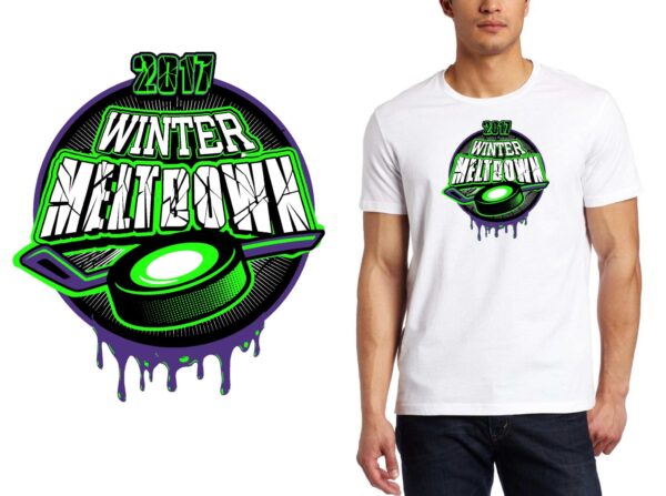 Winter Meltdown hockey logo design