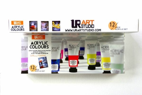 12 acrylic colors 22ml paint tubes