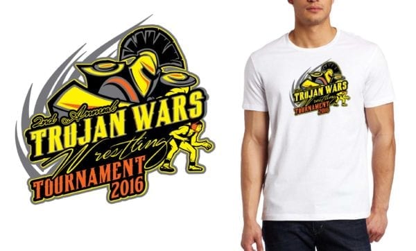 2016 Second Annual Trojan War Wrestling Tournament logo design