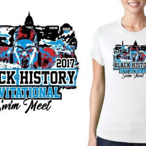 2ND PRINT 2017 Black History Invitational Swim Meet swim logo design