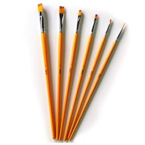 6 brushes square bristles long handles