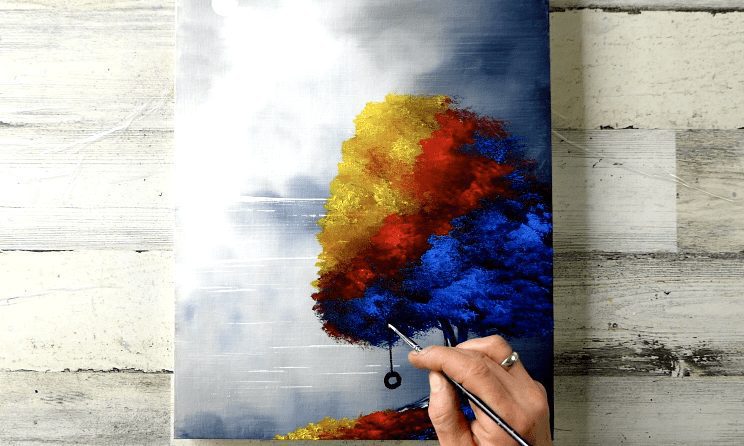 Colorful Tree | Abstract | Easy Painting for Beginners | Acrylics1