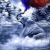 Elephant Spraying Colors | Easy Painting for Beginners | Black and White Abstract Landscape