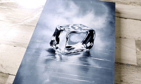 Ice Cube | Black and White | Easy Painting for Beginners | Abstract | Acrylics