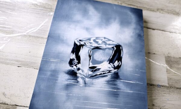 Ice Cube | Black and White | Easy Painting for Beginners | Abstract | Acrylics