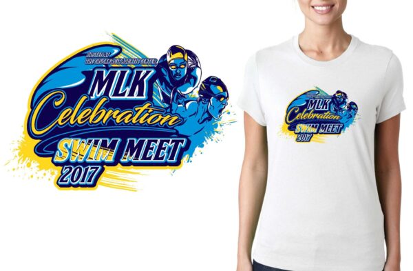 PRINT 17 MLK Celebration Swim Meet swim logo design