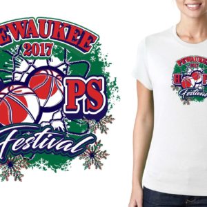 PRINT 1 14 17 Pewaukee Hoops Festival basketball logo design