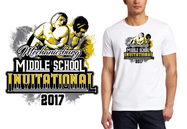 PRINT 2017 Mechanicsburg Middle School Invitational wrestling logo design