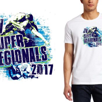 PRINT 2017 JV Super Regionals wrestling logo design