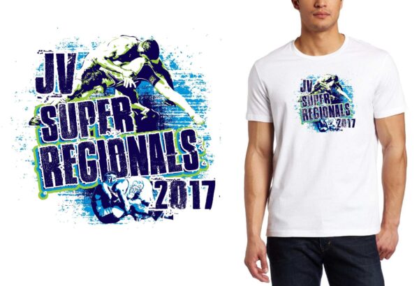 PRINT 2017 JV Super Regionals wrestling logo design