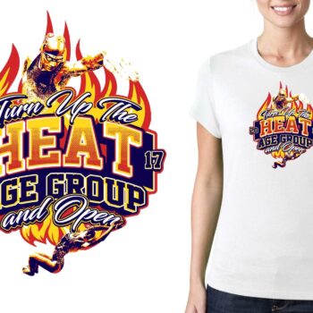 PRINT 17 Turn up the HEAT Age group and open swim logo design