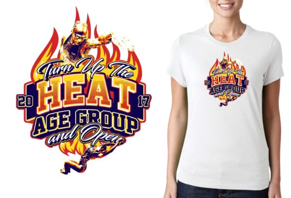 PRINT 17 Turn up the HEAT Age group and open swim logo design