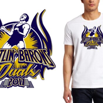 PRINT 1 6 7 17 Battlin Barons Duals wrestling logo design