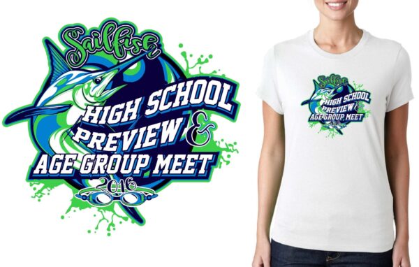 PRINT 16 Sailfish High School Preview and Age Group Meet meet logo design