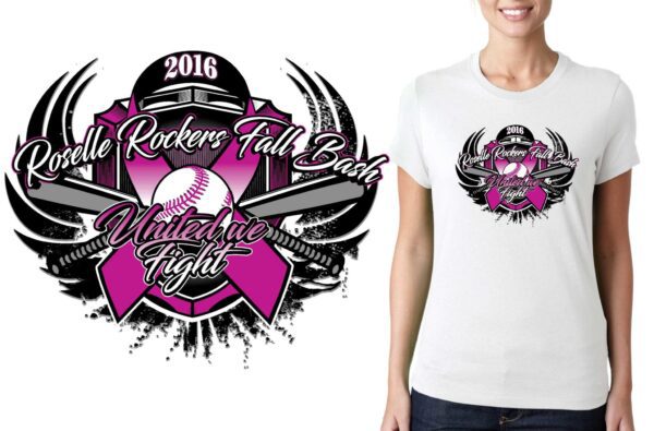 PRINT 16 FALL BASH softball logo design