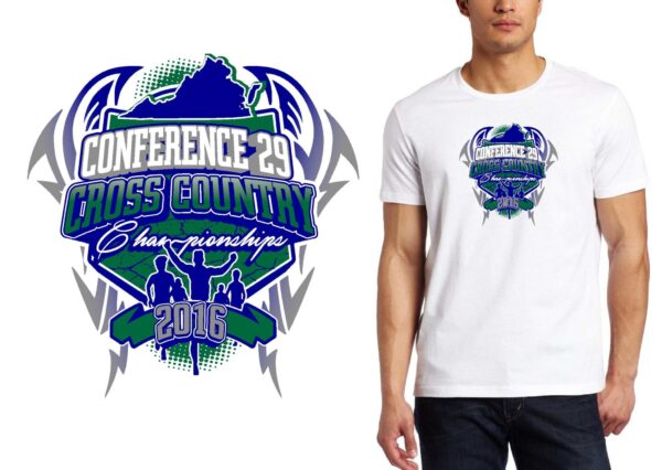 PRINT 16 Conference 29 Cross Country Championships cross country logo design