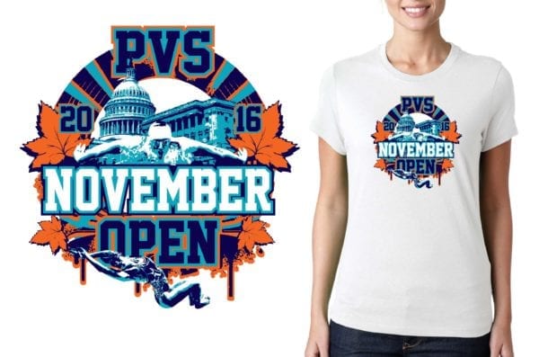 PRINT 16 PVS November Open swim logo design