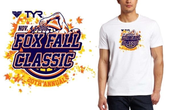 PRINT 20th Annual Fox Fall Classic swim logo design